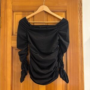 Maeve by Anthropologie black ruched top size XS